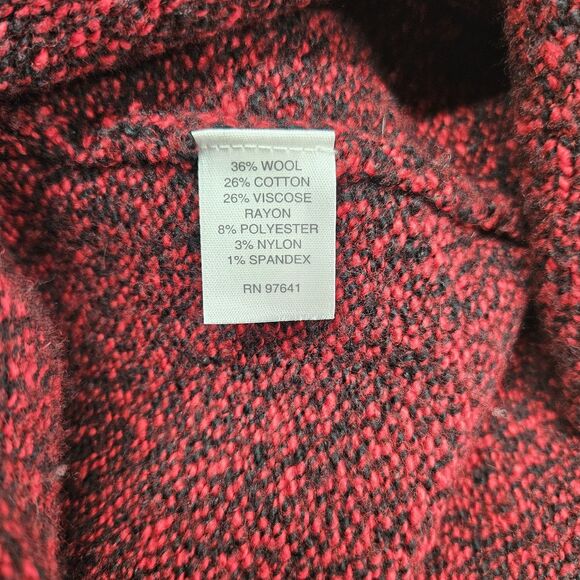 Pure Jill Womens Red Speckled Cardigan Midi Wool Blend Open Front Medium  J.... - Picture 6 of 7